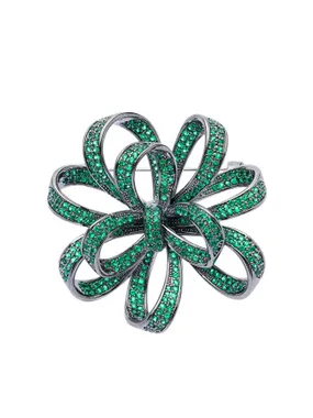 Sparkling Clear Crystal Whorl Brooch 58052