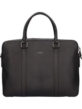 Men's leather laptop bag 120621 BLACK