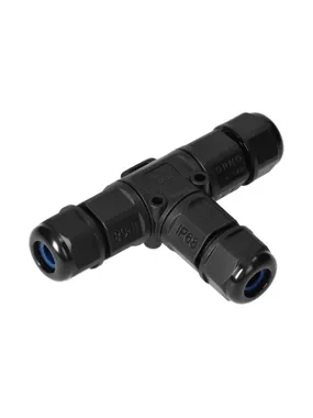 Cable connector T-piece with quick connector IP68, 3x4mm2, 400V/16A