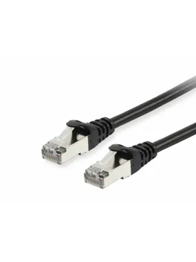 Aprīkot Cat.6 S/FTP Patch Cable, 0,15m, melns