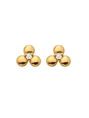 Beautiful Gold Plated Jac Jossa Soul DE760 Diamond Earrings