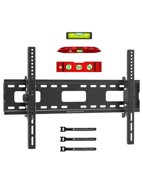 Maclean TV MC-421 sienas stiprinājuma kronšteins 32"-90" VESA 600x400 80kg noliecams universāls regulējams līmeņrādis aksesuāri Flat Slim