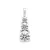 Elegant silver jewelry set with zircons SET221W (earrings, pendant)
