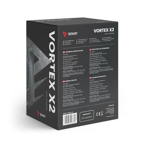 SAVIO VORTEX X2 CPU dzesētājs