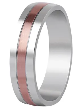 Bicolor wedding ring made of steel SPP10