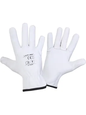 Goatskin gloves. white l271008p, card, "8", ce, lahti