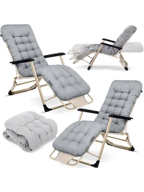 Garden deckchair folded with a sophista chillwell pillow set 2 pcs light gray