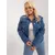 Women's blue plus size jacket