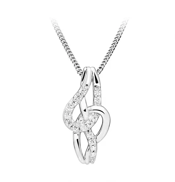 Beautiful silver necklace with cubic zircons SC449