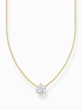 Thomas Sabo KE2210-414-14-L45V Gold-plated chain w. white zirconia pendant