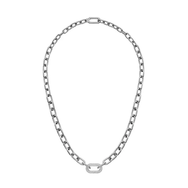 Luxury steel necklace with crystals Crystal Link DW00400607