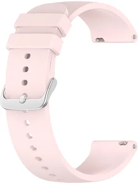 Universal silicone strap with silver clasp 20 mm - Pink