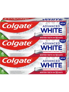 Advanced White Baking Soda & Volcanic ASH Trio Whitening ToothPaste 3 x 75 ml