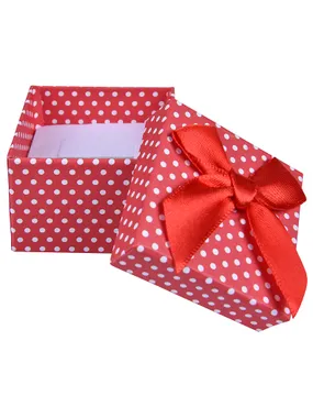 Red polka dot box for earrings and ring KK-3 / A7