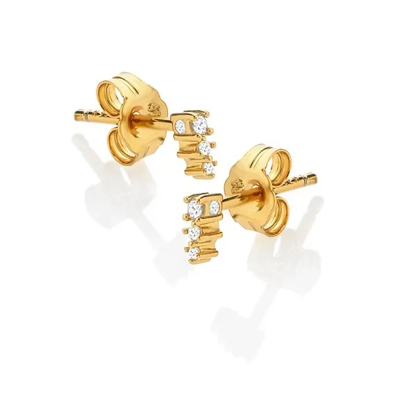 Jac Jossa Hope DE758 elegant gold-plated diamond and topaz earrings