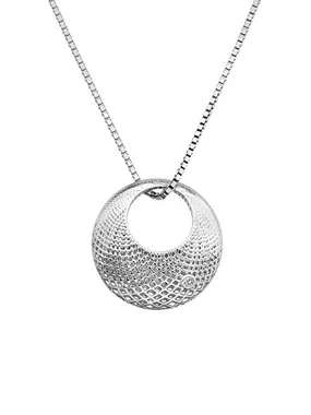 Beautiful silver necklace with diamond Quest DP833 (chain, pendant)