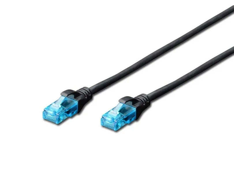 Patch cord RJ45/RJ45U/UTP category 5e 1.0m AWG 26/7 PVC black