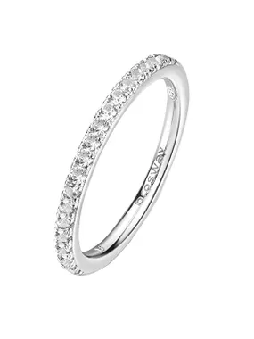 Fancy Infinite White Sparkling Silver Ring FIW74