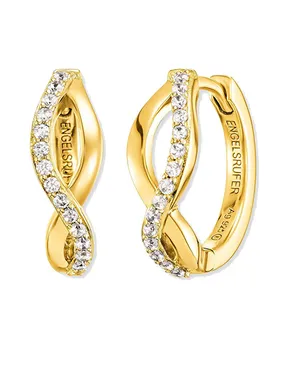 Gold-plated earrings with clear cubic zirconia Paradise ERE-PARA-ZIG-CR
