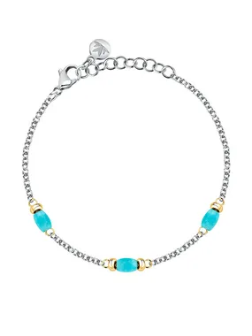 Steel bicolor bracelet with beads Colori SAXQ16