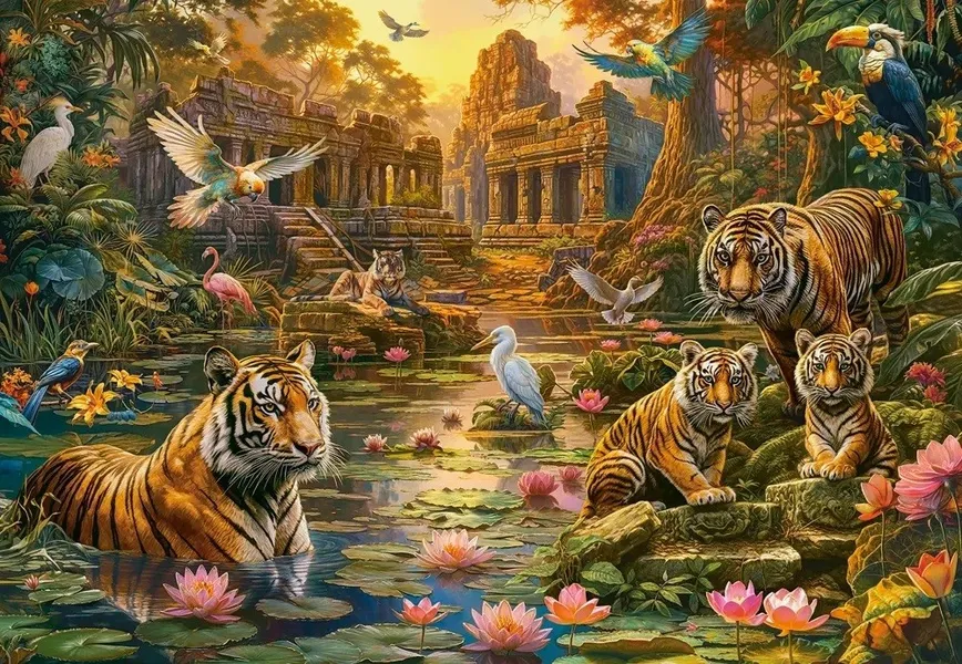 Puzzles 1000 elements Tigers Paradise