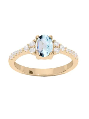 Beautiful gold-plated ring with topaz and zircons PO/SRC0203TZ