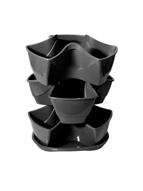 Coubi Herbal triple pot for herbs, anthracite