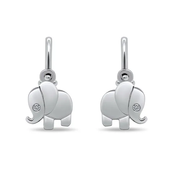 Playful silver Elephant earrings EA185W