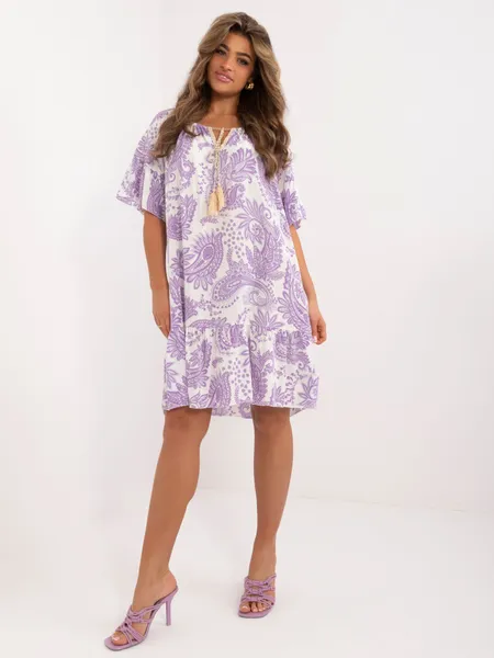 Women's light purple dress with ruffles