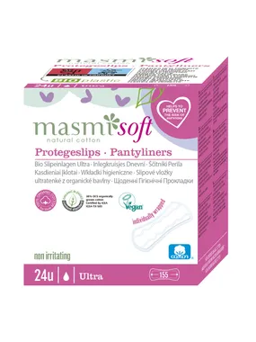 Soft ultra-thin organic cotton panty liners 24 pcs.
