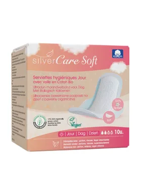 SilverCare Soft ultra-thin cotton daytime pads with wings 10pcs.