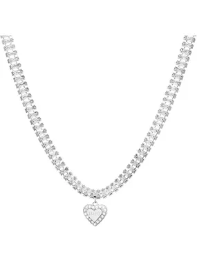 Sparkly Heart Heart Choker Necklace LJ1821