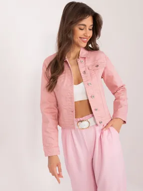 Women's pink denim jacket