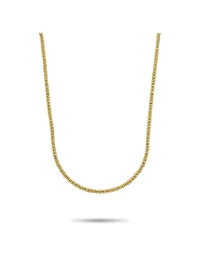 Gold plated bead necklace Yellow Gold Only RR-NL044-G-40