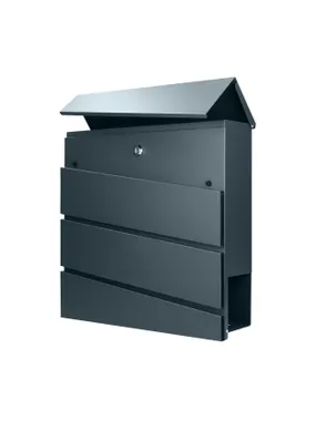 BORNEO letterbox made of galvanized steel with a newspaper holder, anthracite
