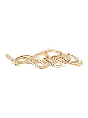 Fine gold plated brooch with clear zircons PO/BHW0002A