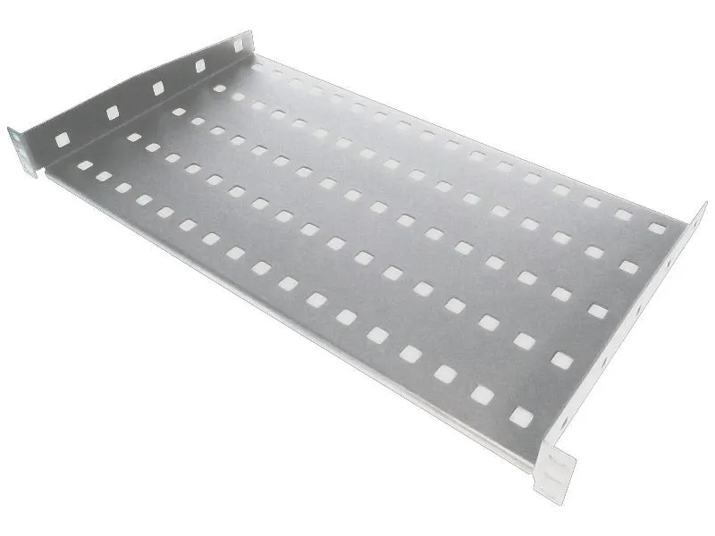 Fixed shelf 19" 1U depth 250mm 2 fixing points grey