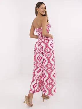 Women's white and pink overall