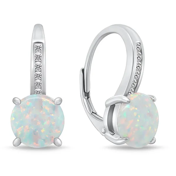 Timeless opal jewelry set SET246W (earrings, pendant)