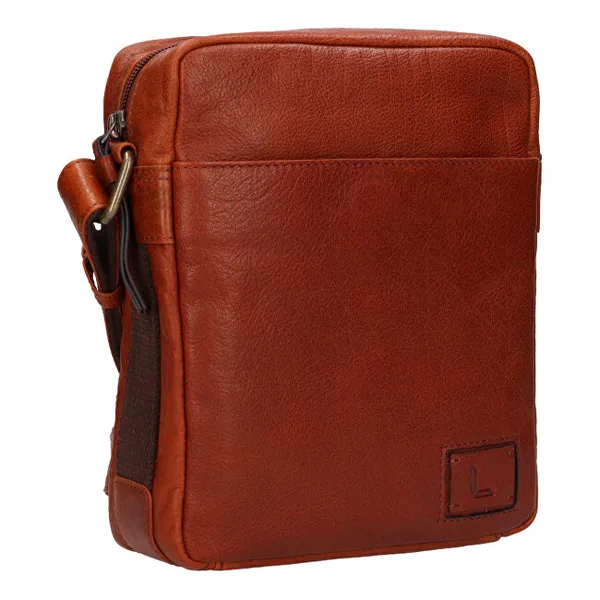 Men's leather crossbody bag 290602 COGNAC