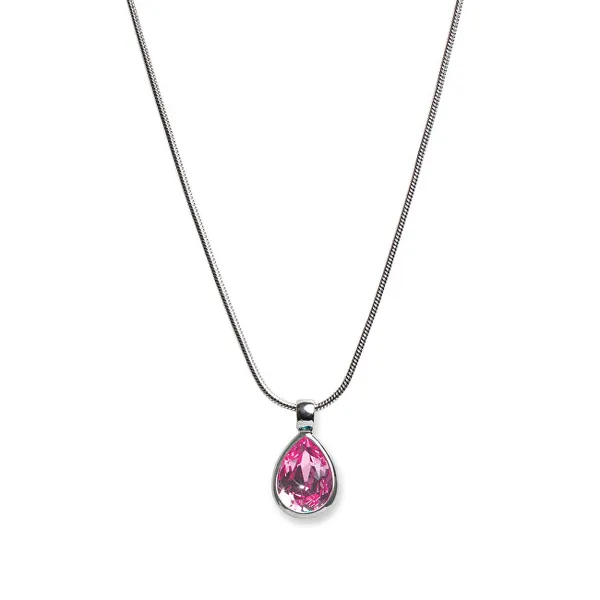 Decent necklace with pink Swarovski crystal 11022 209