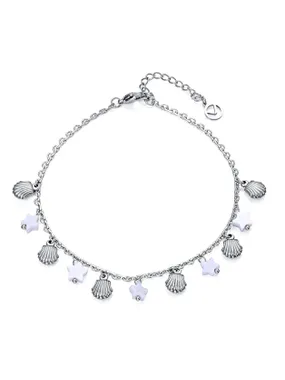 Beautiful steel leg chain with pendants Kiss 14171T01000