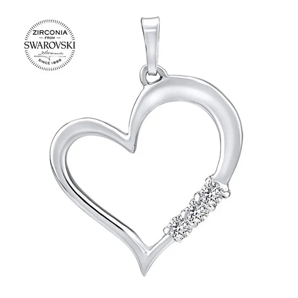 Silver Heart pendant with clear Swarovski SILVEGO11580w