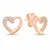 Charming bronze jewelry set Hearts with zircons SET259R (necklace, earrings)