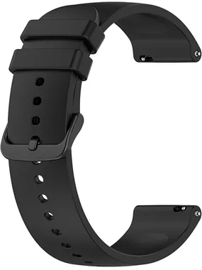 Universal silicone strap with black buckle 22 mm - Black