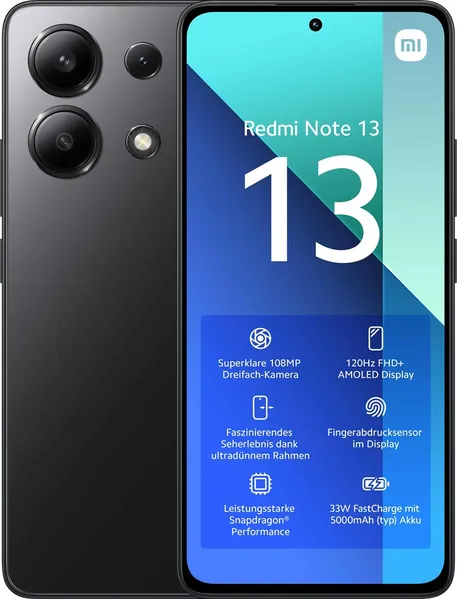 Xiaomi Redmi Note 13 5G 16,9 cm (6,67 collas) Dual SIM USB Type-C 8 GB 256 GB 5000 mAh Black