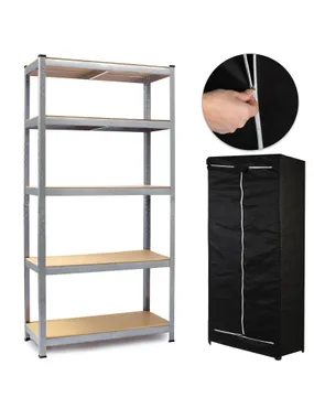 Metal warehouse rack 180 x 90 x 40 cm Humberg HR-812 + FREE COVER