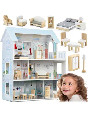 Large wooden dollhouse 3-story RICOKIDS RK-878