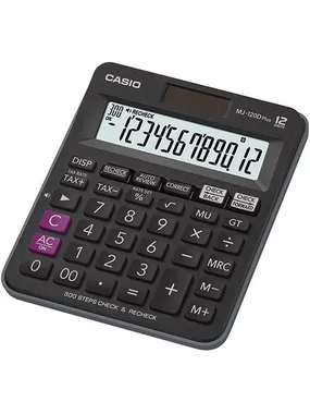CASIO CALCULATOR OFFICE MJ-120D PLUS BLACK, 12 CIPARU DISPLEJS