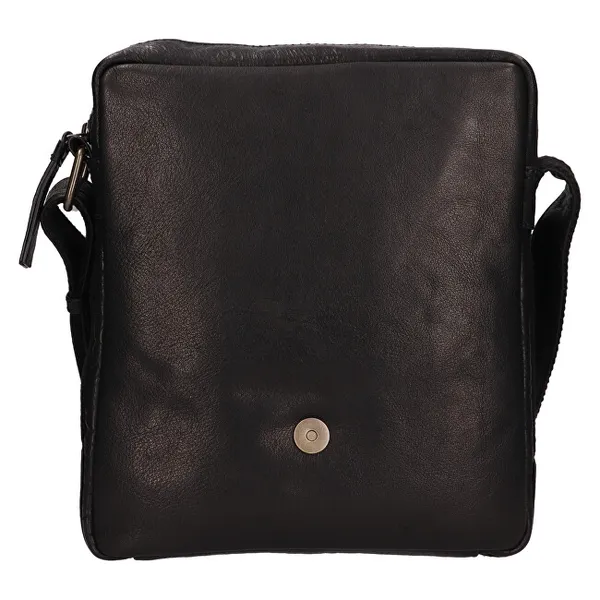 Men's leather crossbody bag 290603 BLK